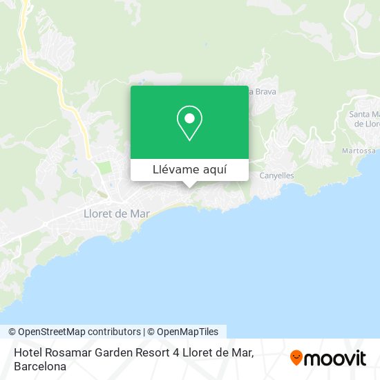 Mapa Hotel Rosamar Garden Resort 4 Lloret de Mar