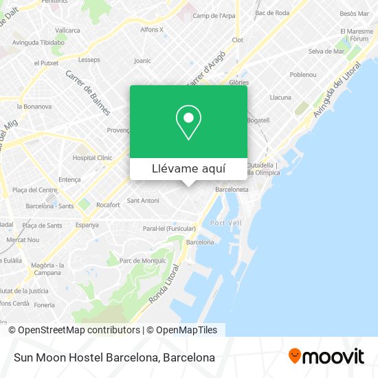 Mapa Sun Moon Hostel Barcelona