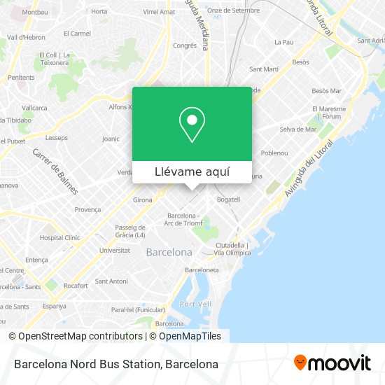 Mapa Barcelona Nord Bus Station
