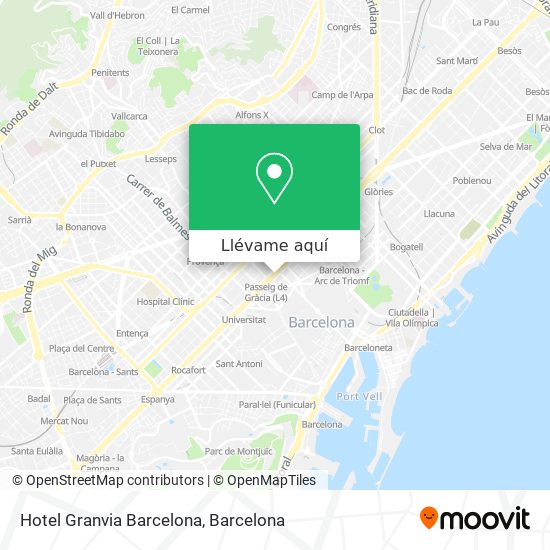 Mapa Hotel Granvia Barcelona