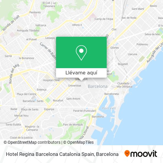 Mapa Hotel Regina Barcelona Catalonia Spain