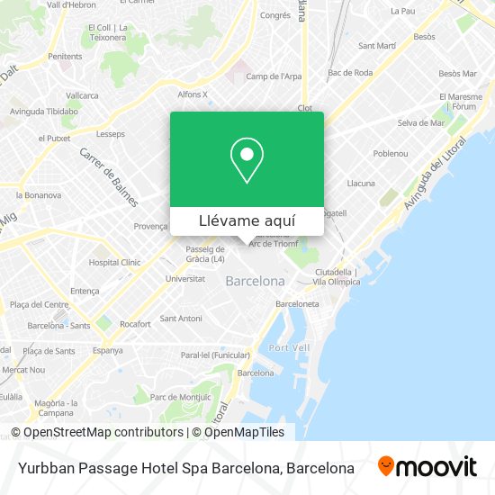 Mapa Yurbban Passage Hotel Spa Barcelona