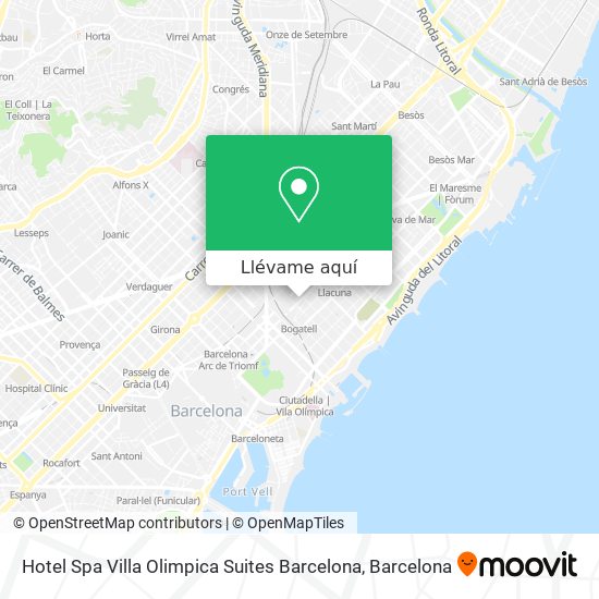 Mapa Hotel Spa Villa Olimpica Suites Barcelona