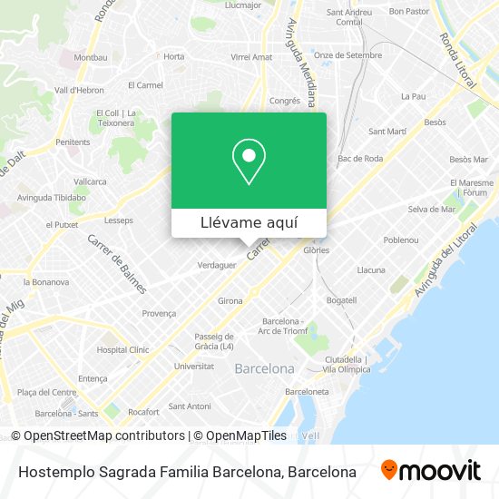 Mapa Hostemplo Sagrada Familia Barcelona