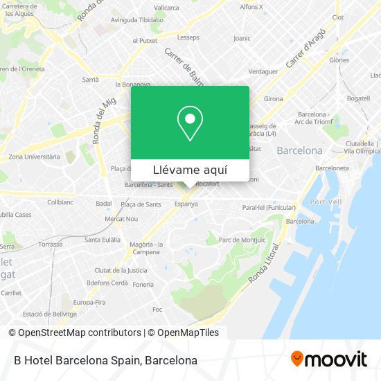Mapa B Hotel Barcelona Spain