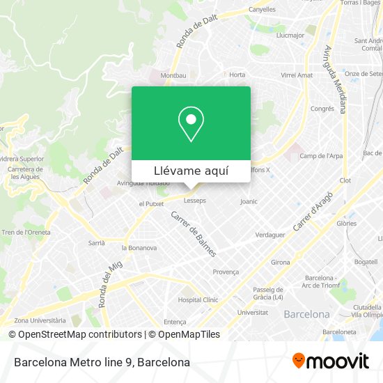 Mapa Barcelona Metro line 9