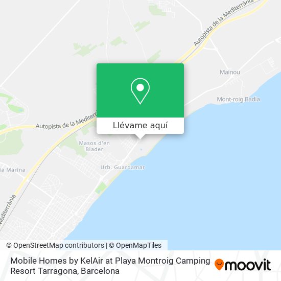 Mapa Mobile Homes by KelAir at Playa Montroig Camping Resort Tarragona