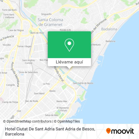 Mapa Hotel Ciutat De Sant Adria Sant Adria de Besos
