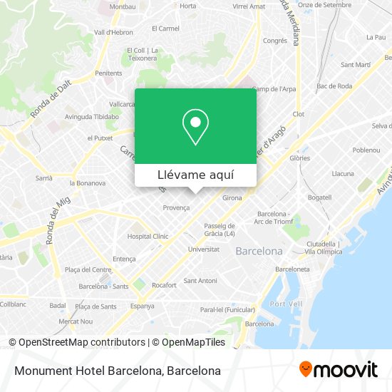 Mapa Monument Hotel Barcelona