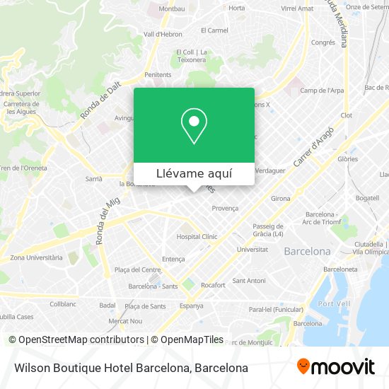 Mapa Wilson Boutique Hotel Barcelona
