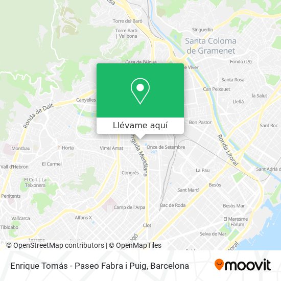 Mapa Enrique Tomás - Paseo Fabra i Puig