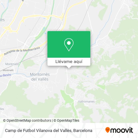 Mapa Camp de Futbol Vilanova del Vallès