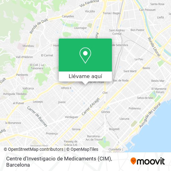 Mapa Centre d'Investigacio de Medicaments (CIM)