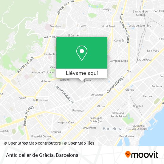 Mapa Antic celler de Gràcia