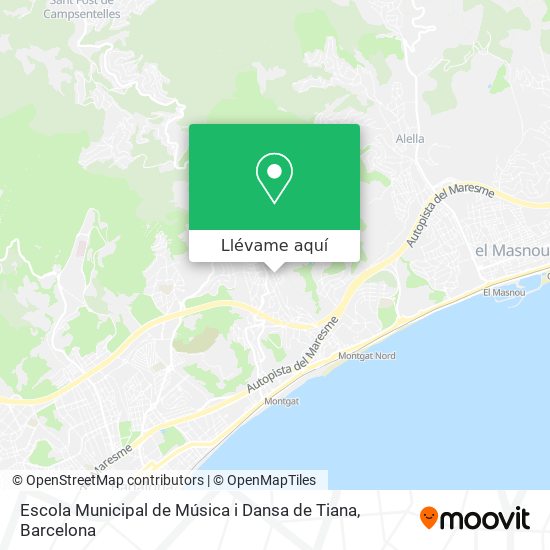 Mapa Escola Municipal de Música i Dansa de Tiana