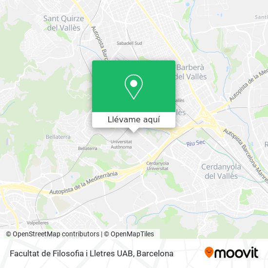 Mapa Facultat de Filosofia i Lletres UAB