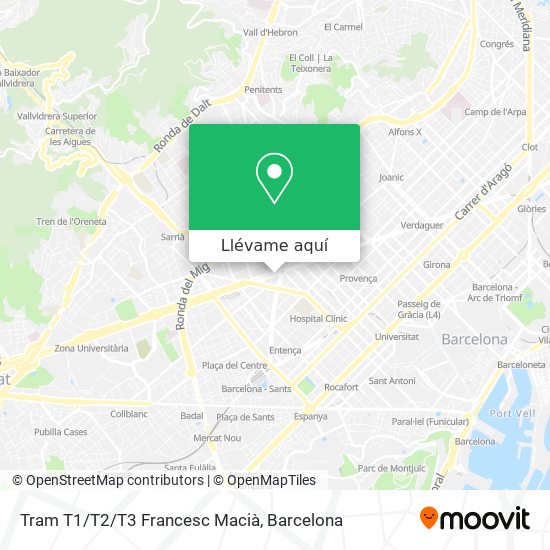 Mapa Tram T1/T2/T3 Francesc Macià