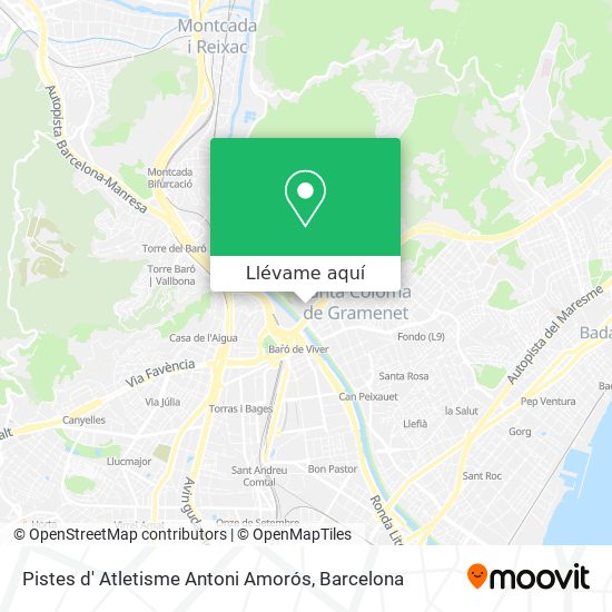 Mapa Pistes d' Atletisme  Antoni Amorós
