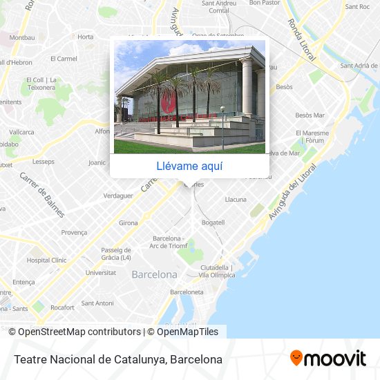 Mapa Teatre Nacional de Catalunya