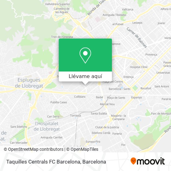 Mapa Taquilles Centrals FC Barcelona
