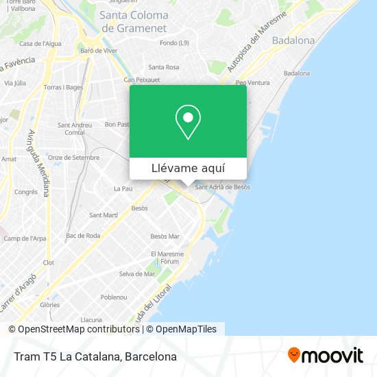 Mapa Tram T5 La Catalana