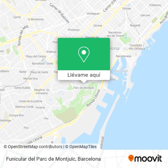 Mapa Funicular del Parc de Montjuïc