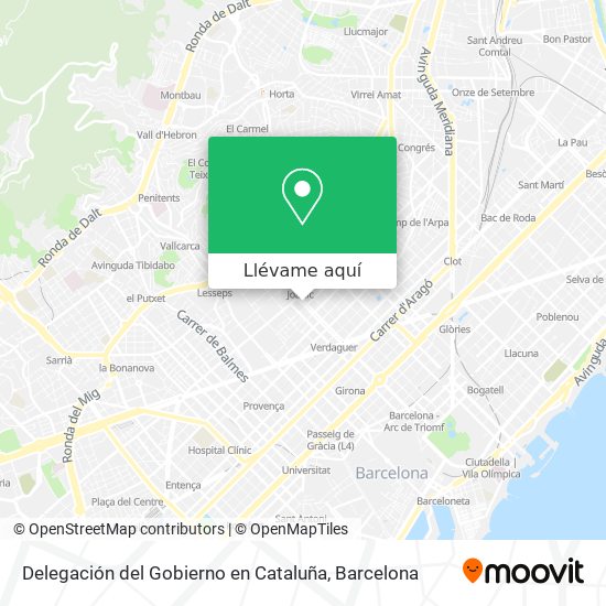 Mapa Delegación del Gobierno en Cataluña