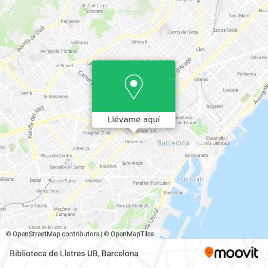 Mapa Biblioteca de Lletres UB