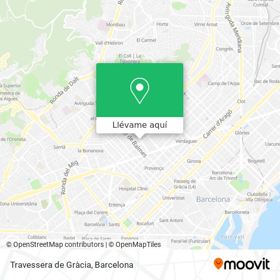 Mapa Travessera de Gràcia