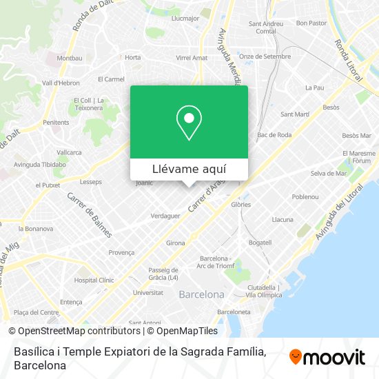 Mapa Basílica i Temple Expiatori de la Sagrada Família