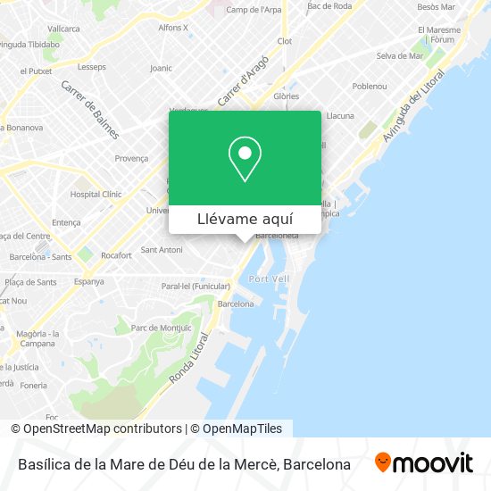 Mapa Basílica de la Mare de Déu de la Mercè