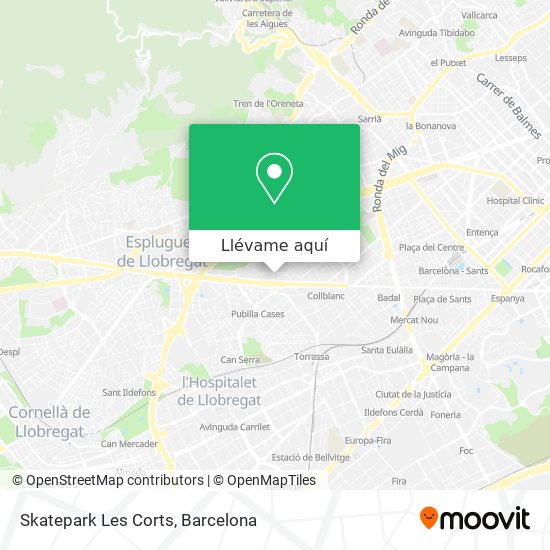Mapa Skatepark Les Corts