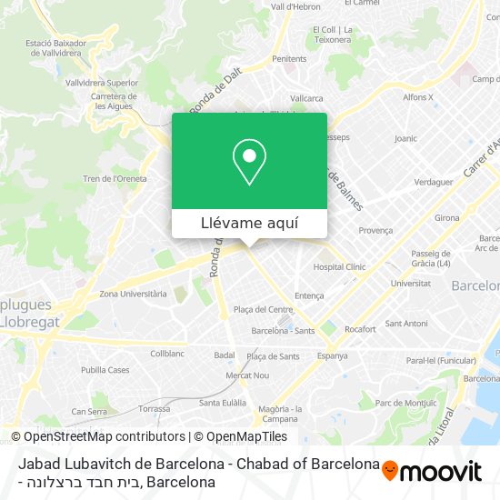 Mapa Jabad Lubavitch de Barcelona - Chabad of Barcelona - בית חבד ברצלונה