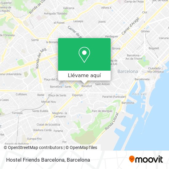 Mapa Hostel Friends Barcelona