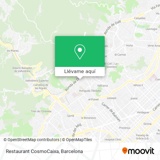 Mapa Restaurant CosmoCaixa