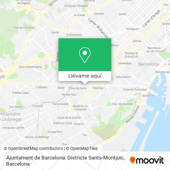 Mapa Ajuntament de Barcelona: Districte Sants-Montjuïc