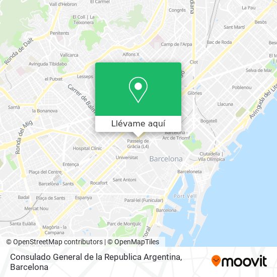 Mapa Consulado General de la Republica Argentina