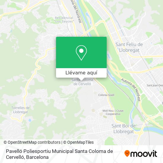 Mapa Pavelló Poliesportiu Municipal Santa Coloma de Cervelló