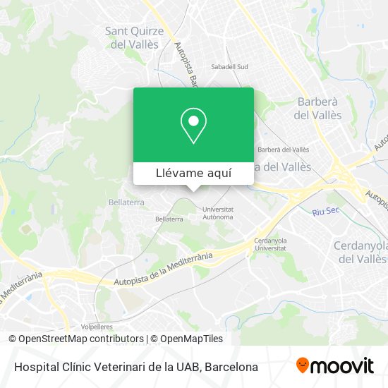 Mapa Hospital Clínic Veterinari de la UAB