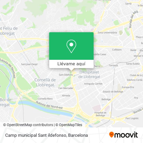 Mapa Camp municipal Sant ildefonso