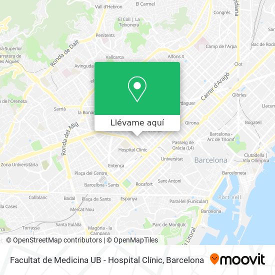 Mapa Facultat de Medicina UB - Hospital Clínic