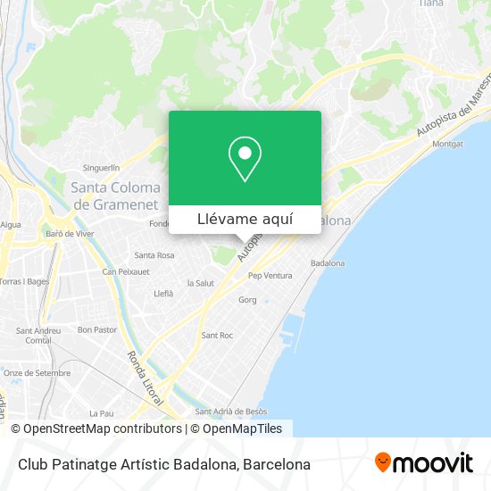Mapa Club Patinatge Artístic Badalona