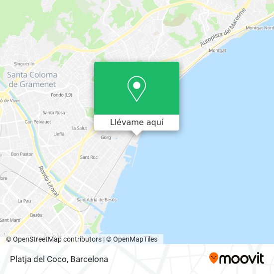 Mapa Platja del Coco