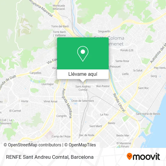 Mapa RENFE Sant Andreu Comtal