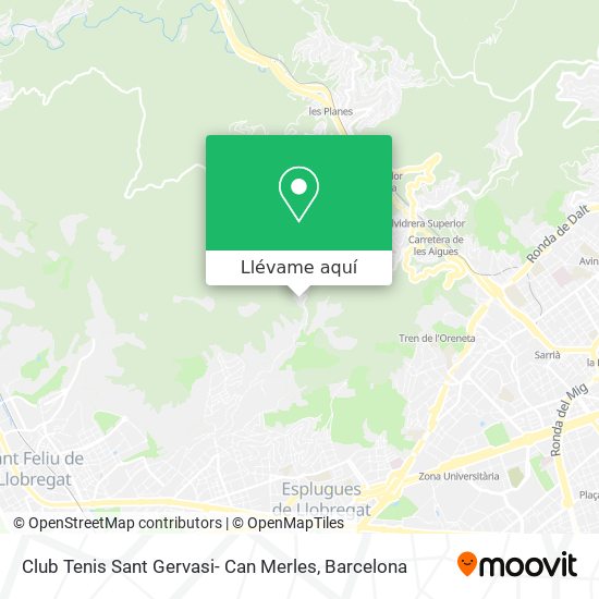 Mapa Club Tenis Sant Gervasi- Can Merles
