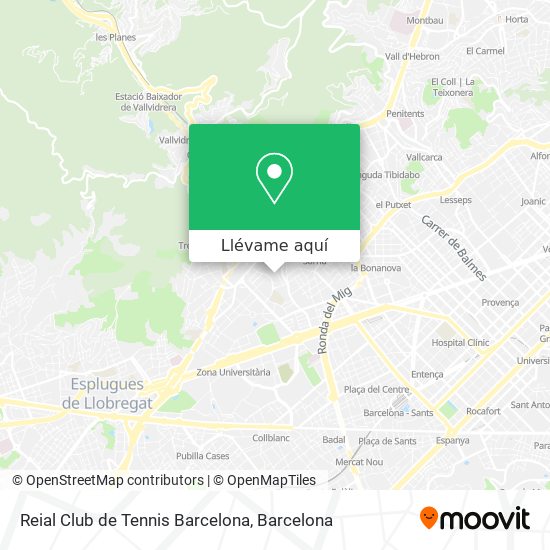 Mapa Reial Club de Tennis Barcelona