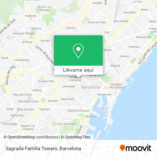 Mapa Sagrada Familia Towers