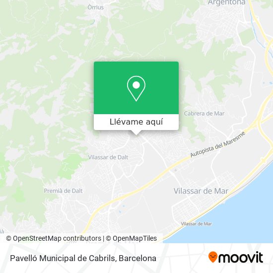 Mapa Pavelló Municipal de Cabrils