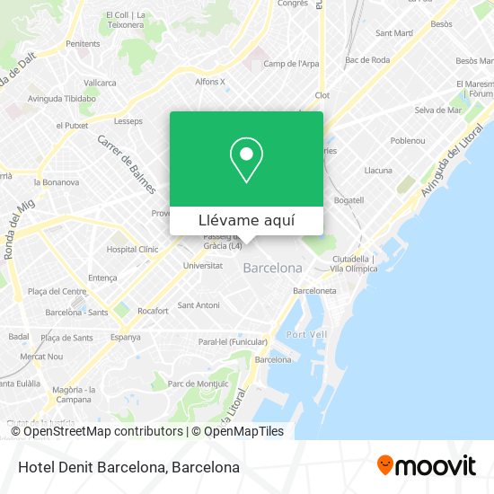 Mapa Hotel Denit Barcelona