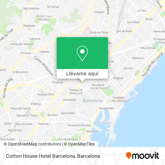 Mapa Cotton House Hotel Barcelona